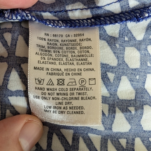 Maeve Blue and White Midi Dress - Picture 9 of 9